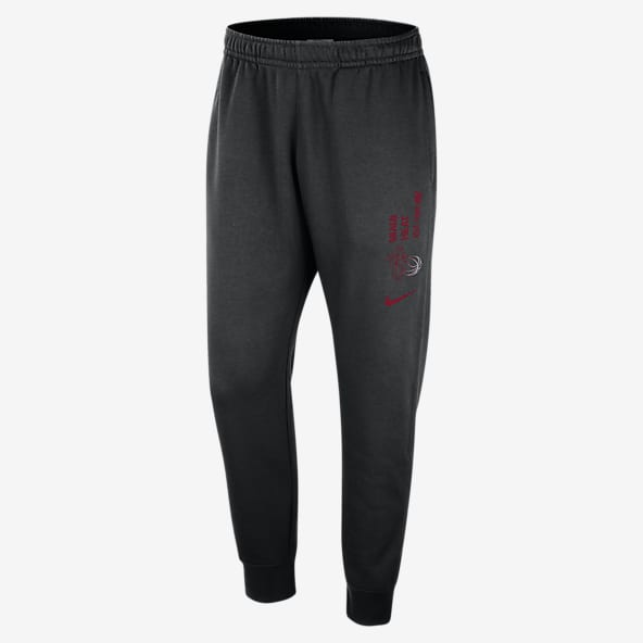 Grey nike joggers with red tick online